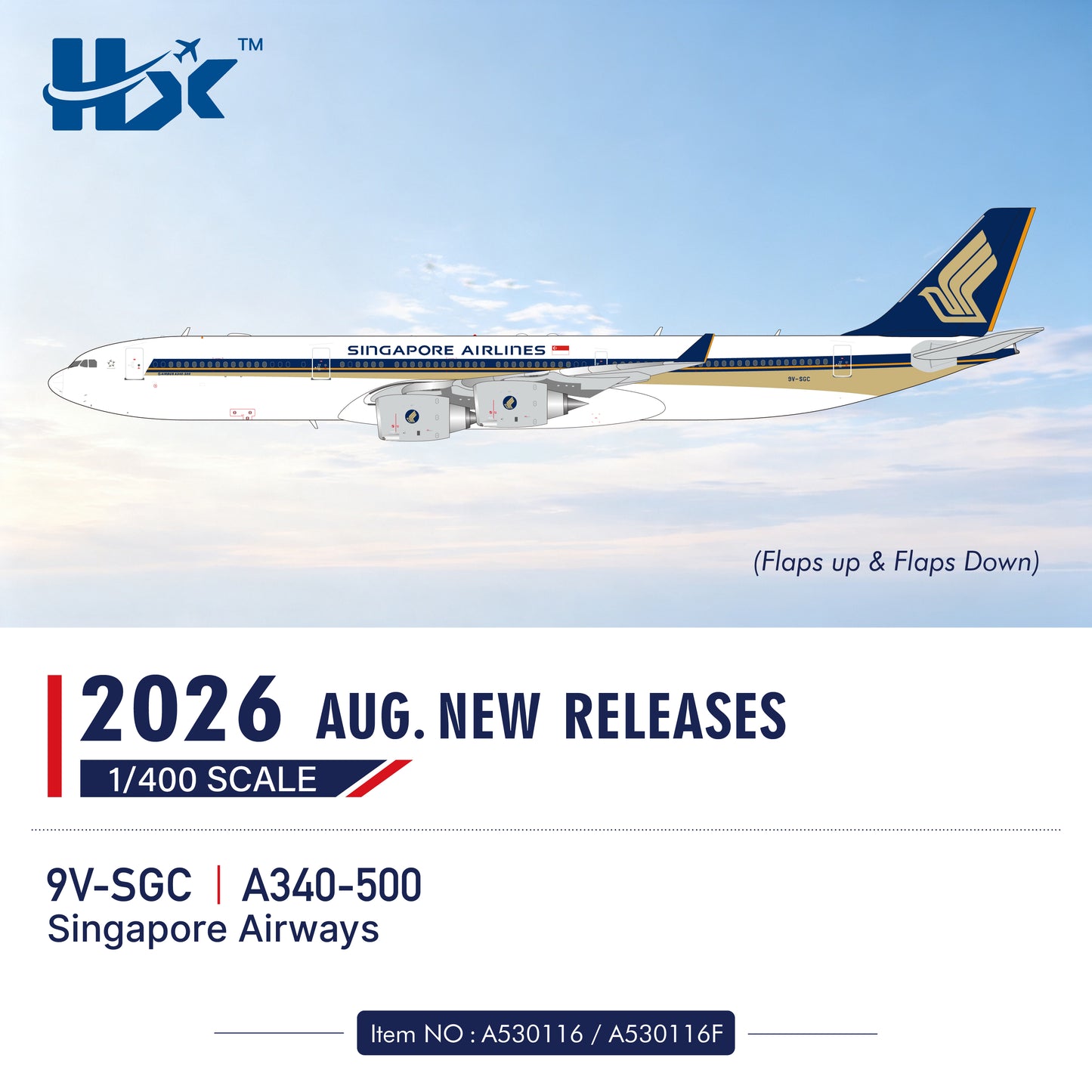 Pre-Order Singapore Airlines A340-500 9V-SGC HX Models 1:400
