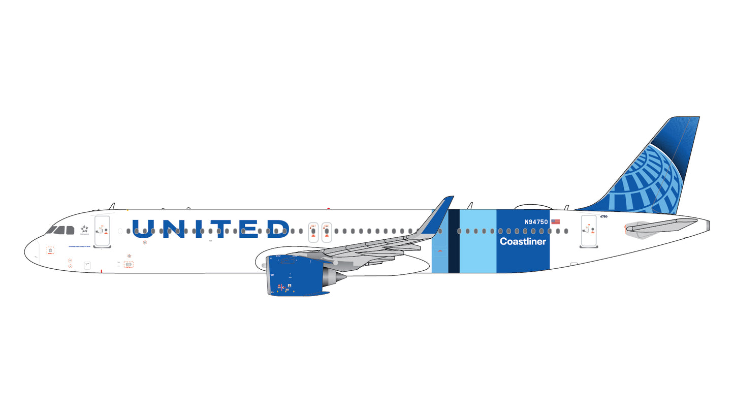Pre-Order United Airlines A321neo "Coastliner" N94750 Gemini Jets 1:400
