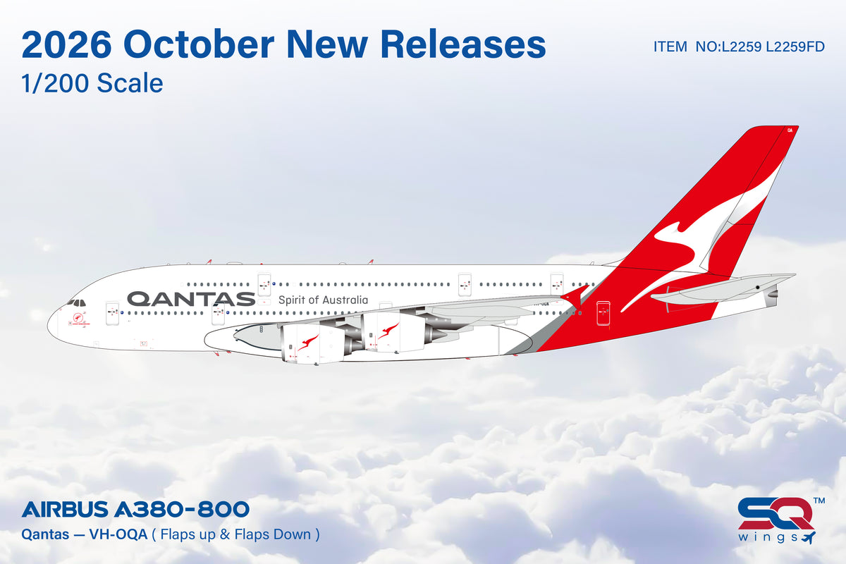 Pre-Order Qantas A380 VH-OQA SQ Wings 1:200