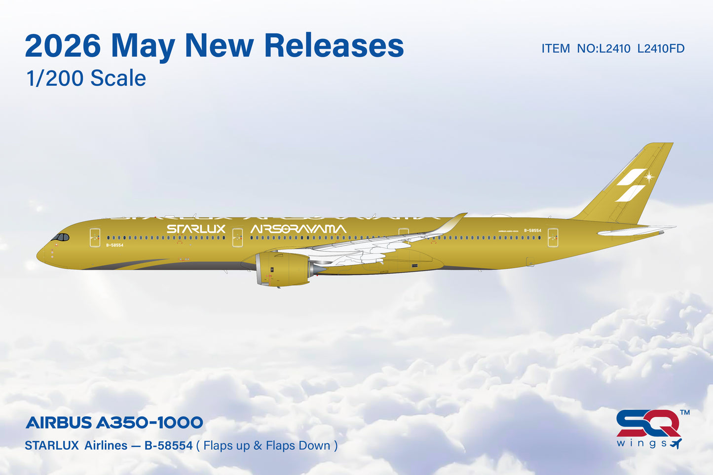 Pre-Order Starlux A350-1000 "Airsorayama Gold" B-58554 SQ Wings 1:200