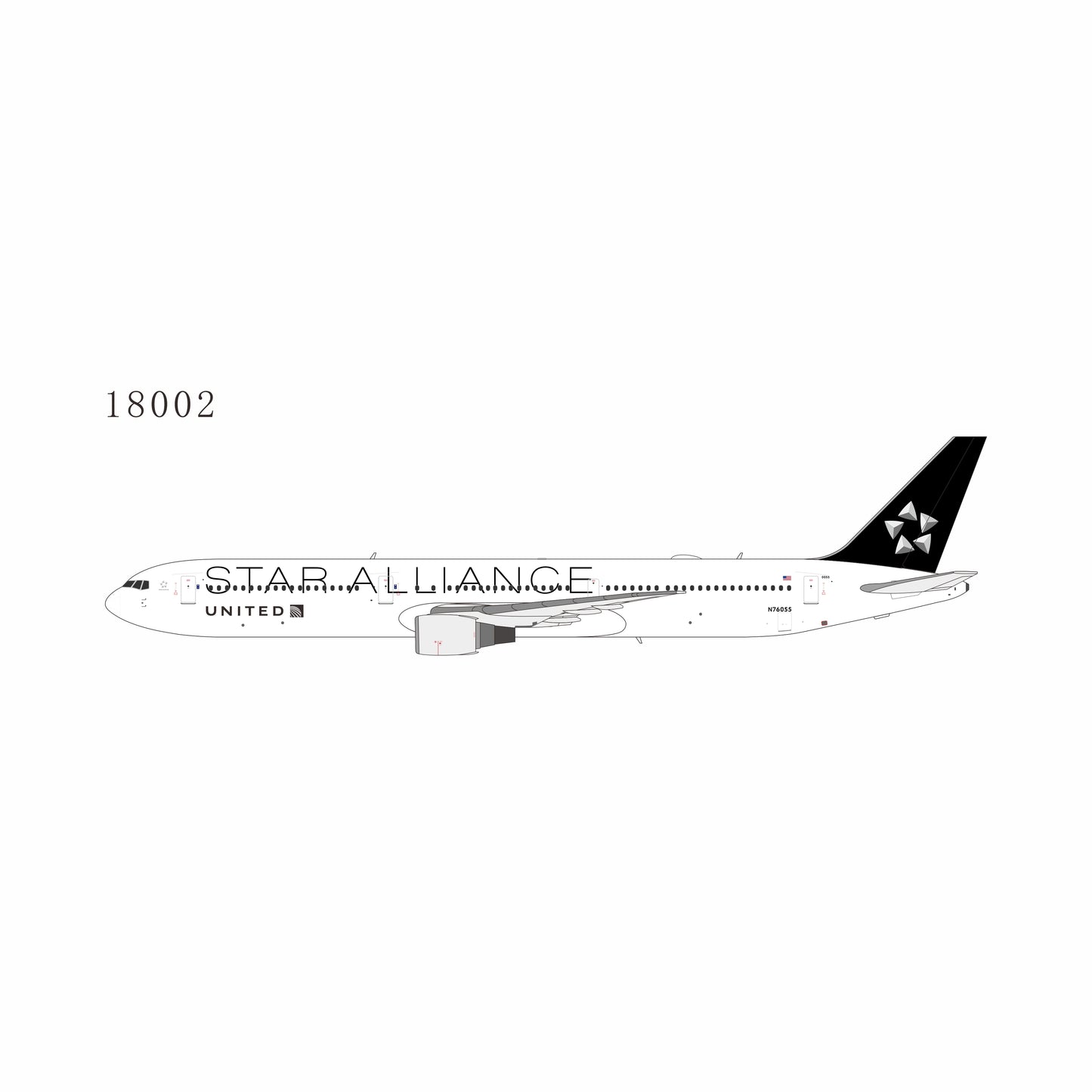 Pre-Order United Airlines 767-400ER “Star Alliance” N76055 NG Models 1:400