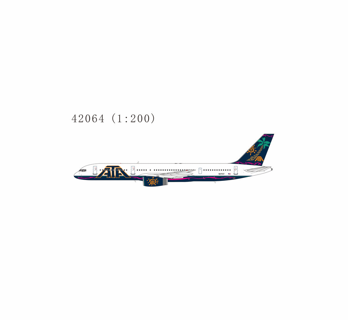 Pre-Order American Trans Air (ATA) 757-200 "Holiday" N517AT NG Models 1:200