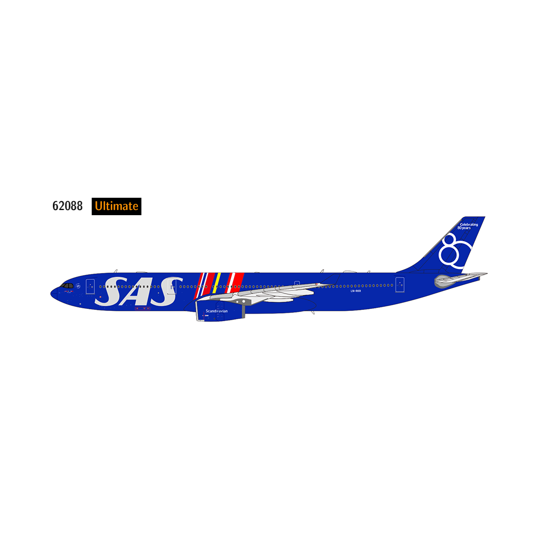 (Ultimate) Pre-Order SAS Scandanavian Airlines A330-300 "80 Years" LN-RKR NG Models 1:400