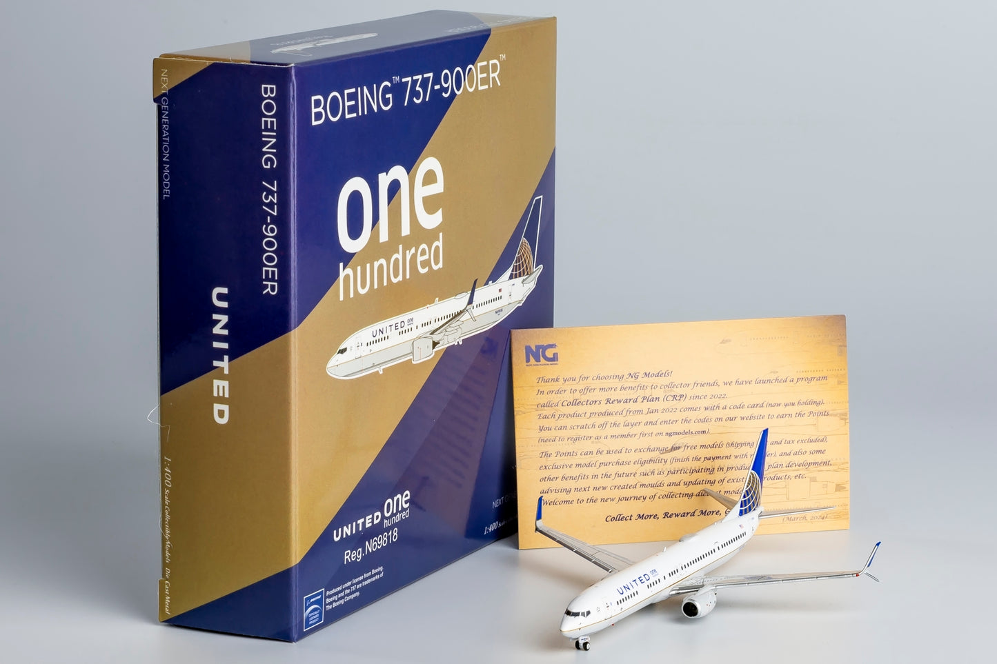 United Airlines 737-900ER "One Hundred" N69818 NG Models 1:400