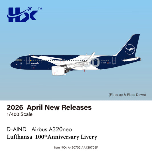 Pre-Order Lufthansa A320neo "100 Years" D-AIND HX Models 1:400