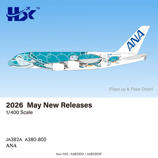 Pre-Order All Nippon Airways (ANA) A380 "Flying Honu - Kai" JA382A HX Models 1:400