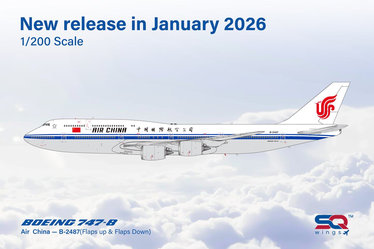Air China 747-8 B-2487 SQ Wings 1:200