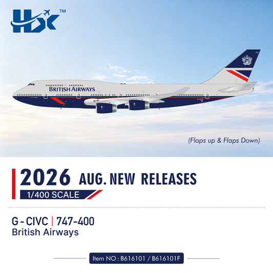Pre-Order British Airways 747-400 G-CIVC HX Models 1:400