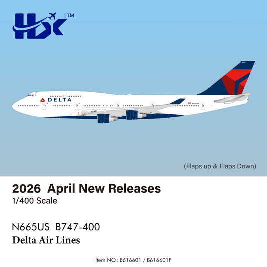 Pre-Order Delta 747-400 N665US HX Models 1:400