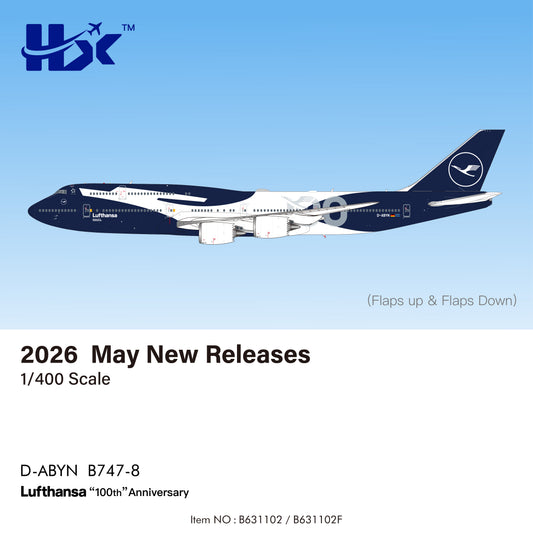 Pre-Order Lufthansa 747-8 "100 Years" D-ABYN HX Models 1:400