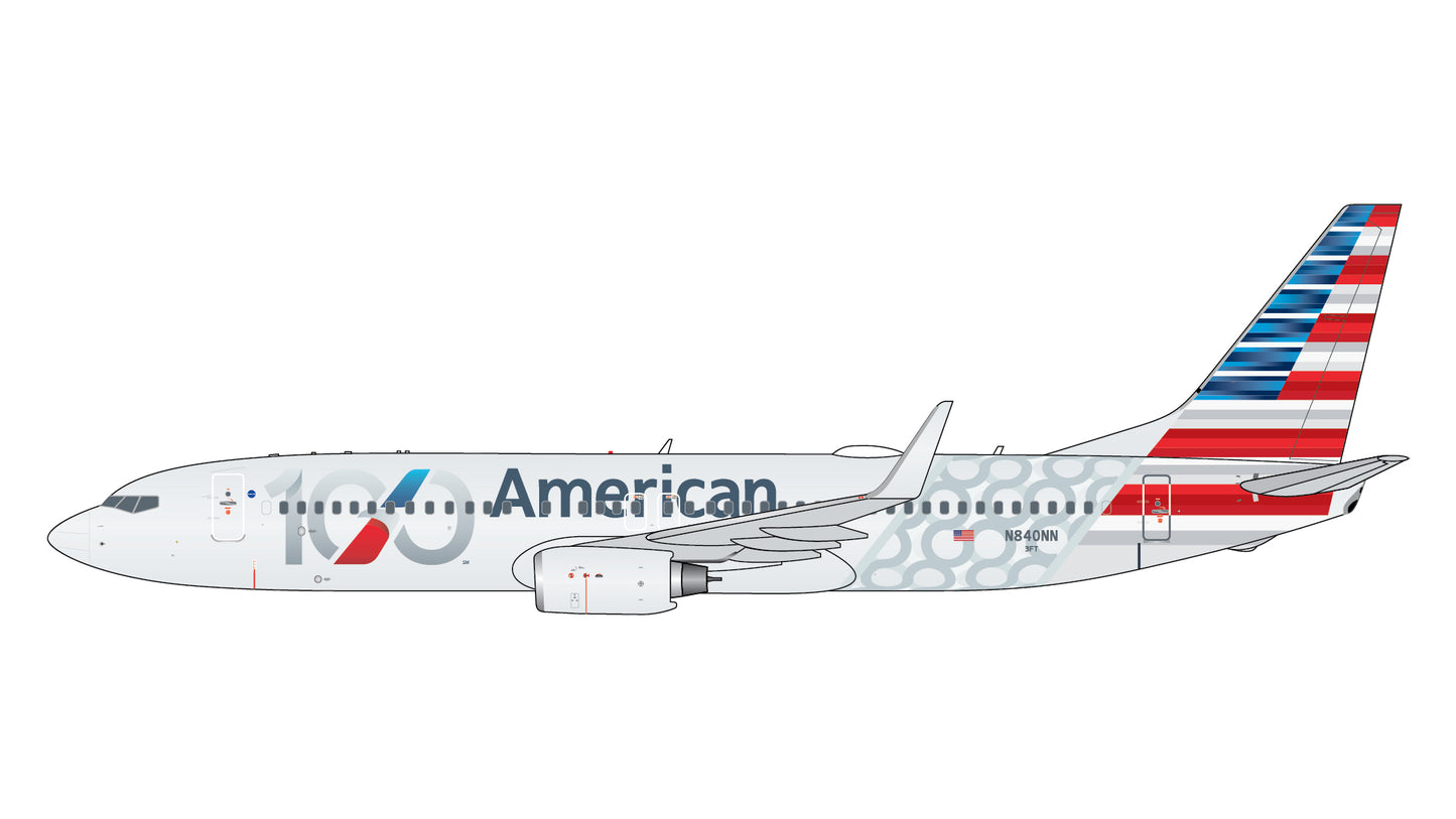 Pre-Order American Airlines 737-800 "100" N840NN Gemini Jets 1:400