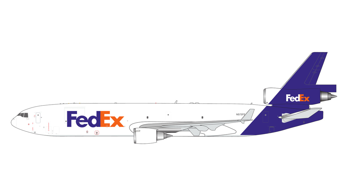 Pre-Order FedEx MD-11F N572FE Gemini Jets 1:400