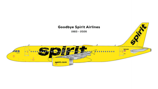 Pre-Order Spirit Airlines A320-200 (final revenue flight) N604NK Gemini Jets 1:400