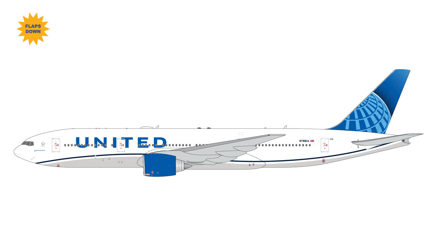 United Airlines 777-200ER (Flaps Down) N798UA Gemini Jets 1:400