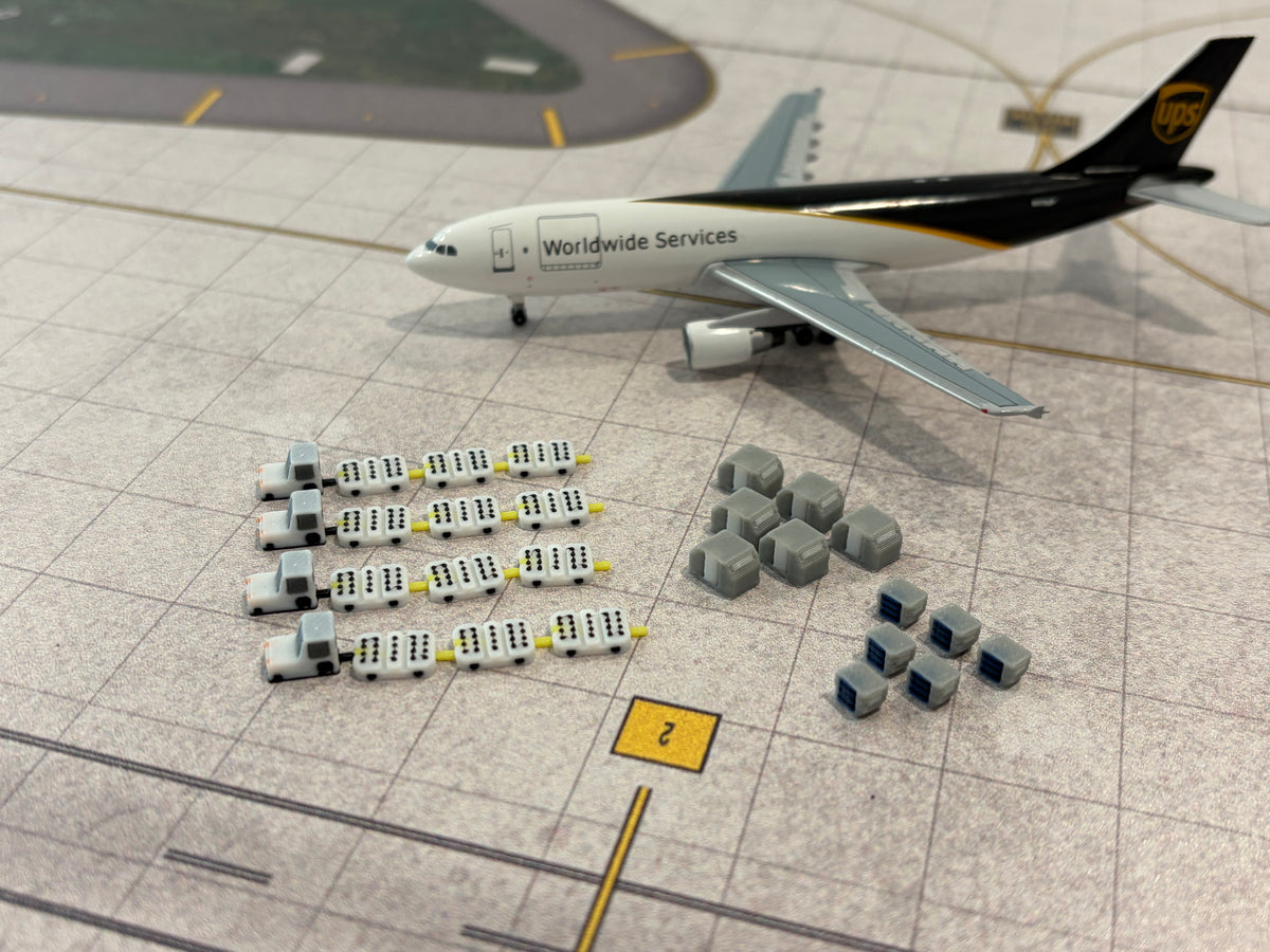 1:400 Airplane Cargo Container & Dolly Set (28 piece)
