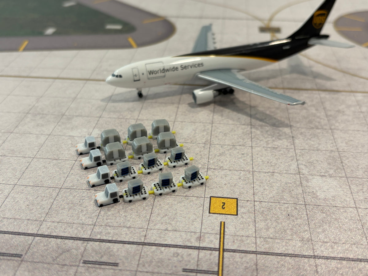 1:400 Airplane Cargo Container & Dolly Set (28 piece)