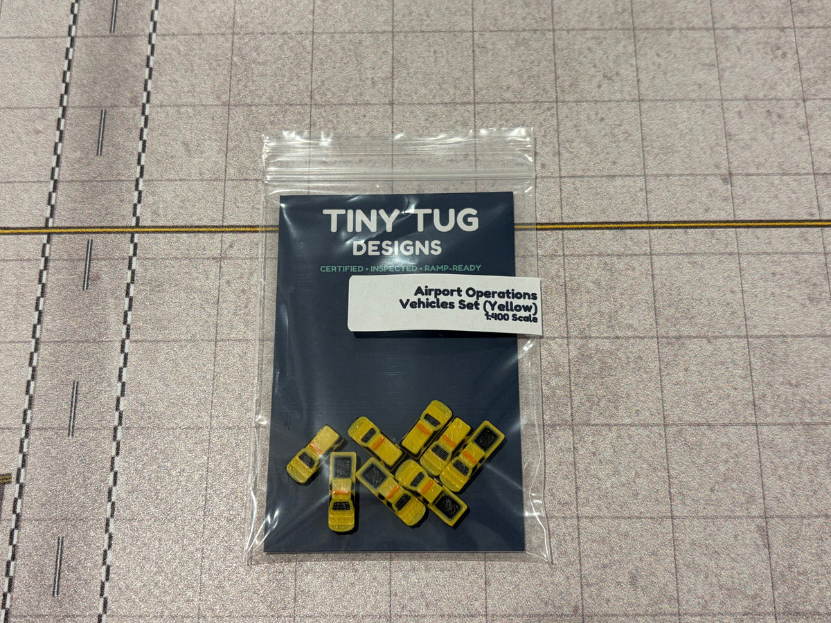 1:400 Airport Operations Vehicles Set (8 piece; yellow)