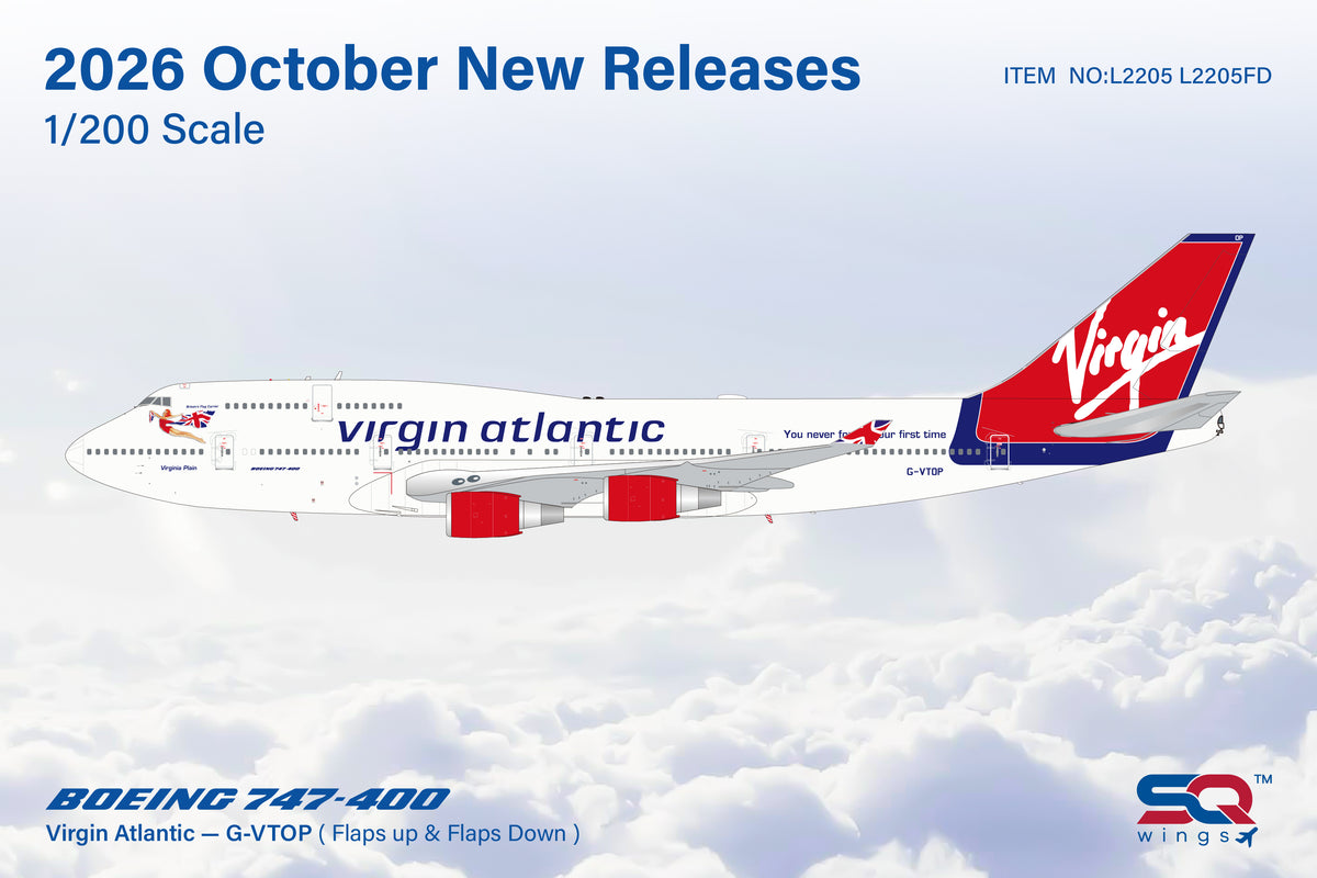Pre-Order Virgin Atlantic 747-400 G-VTOP SQ Wings 1:200