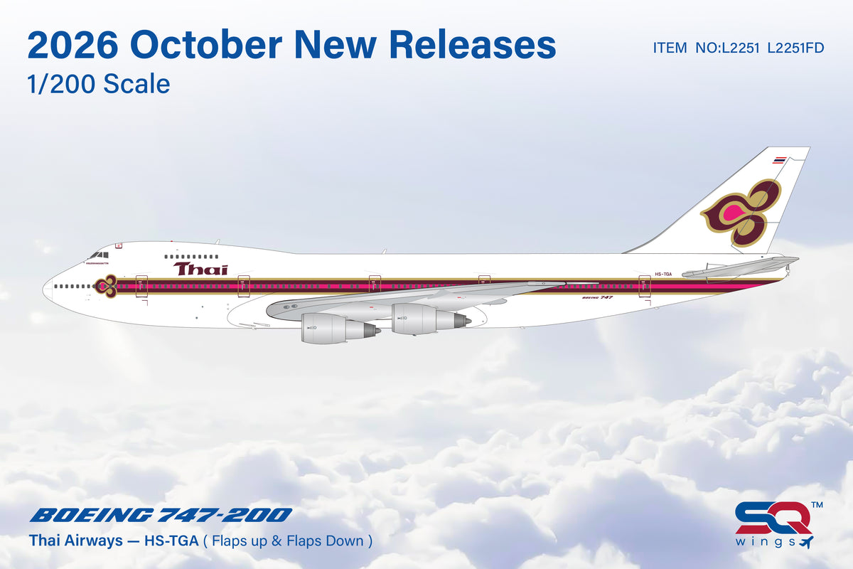 Pre-Order Thai Airways 747-200 HS-TGB SQ Wings 1:200