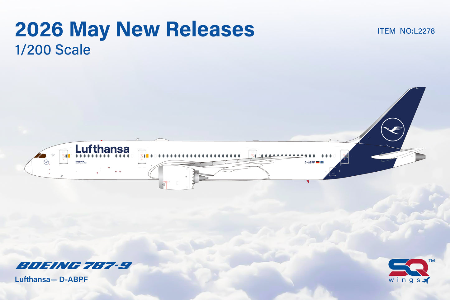 Pre-Order Lufthansa 787-9 Dreamliner D-ABPF SQ Wings 1:200