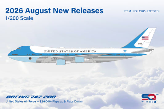 Pre-Order USAF VC25A (747-200) 82-8000 SQ Wings 1:200