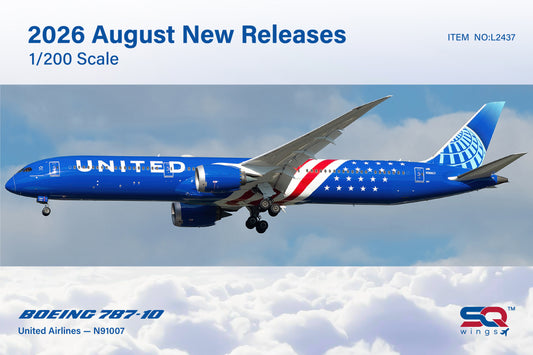 Pre-Order United Airlines 787-10 Dreamliner "America 250" N91007 SQ Wings 1:200