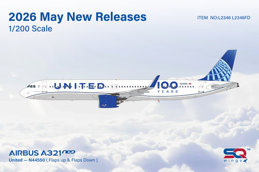Pre-Order United Airlines A321neo N44550 SQ Wings 1:200