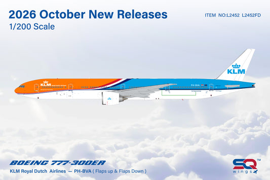 Pre-Order KLM 777-300ER "Orange Pride" PH-BVA SQ Wings 1:200