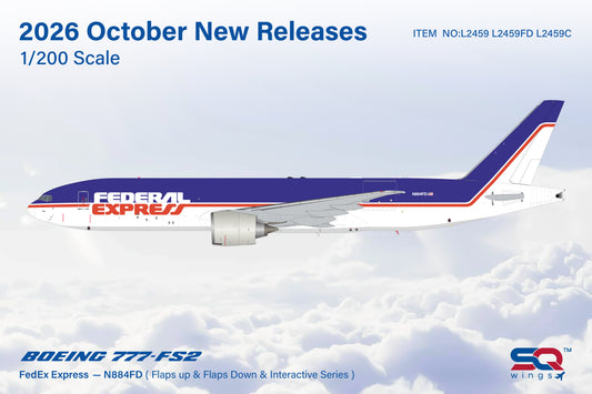 Pre-Order (INTERACTIVE) FeEx 777-FS2 "Rosie, 884, Retro" N884FD SQ Wings 1:200