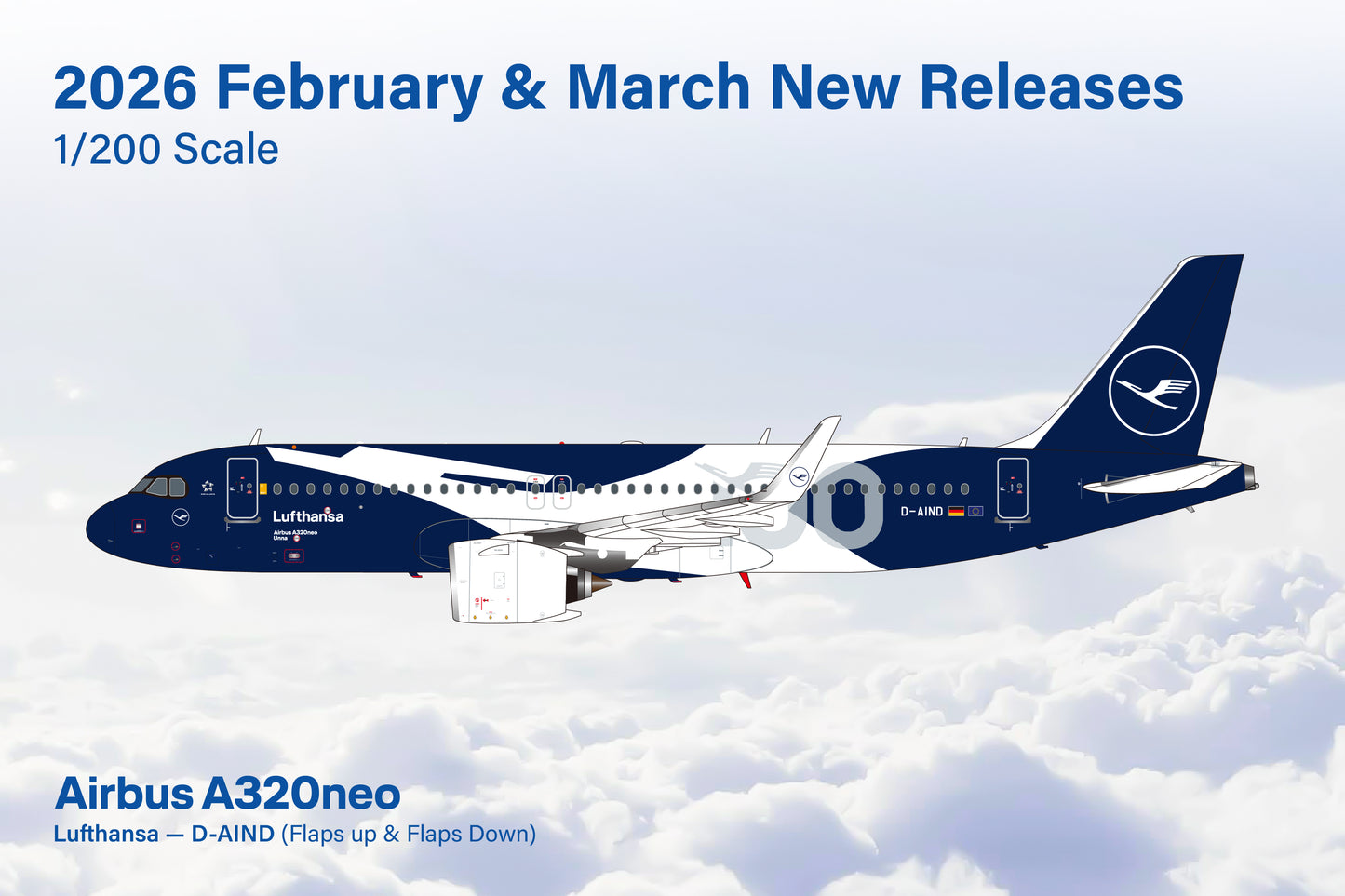 Pre-Order Lufthansa A320neo "100th Anniversary" D-AIND SQ Wings 1:200