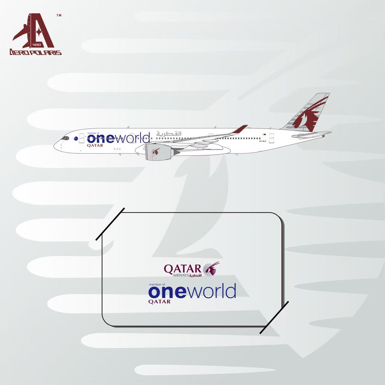 Pre-Order Qatar Airways A350-900 "OneWorld" A7-ALZ Aero Polaris 1:400